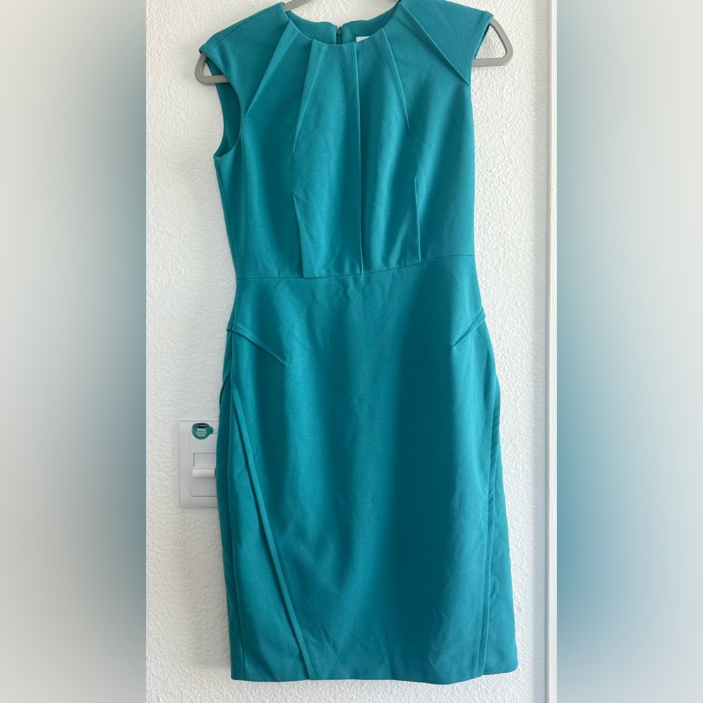 Sleeveless Teal Sheath Dress - Elegant Women's Dress
